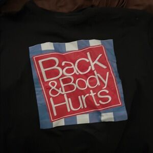 Black Graphic T-Shirt with Red and Blue Design